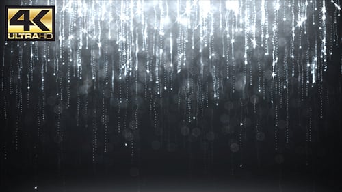 abstrakte Silberpartikel Glitzer-Regen-Hintergrund 4K
