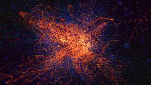 Wunderschöne orangefarbene Partikel