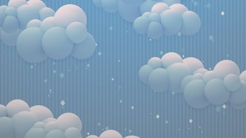 Abstract Animated Clouds and Twinkling Stars Background