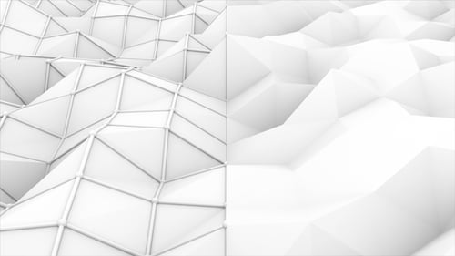 Polygones blancs en mouvement