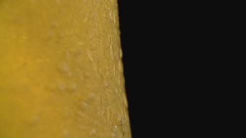 Frisches Bier in Glas auf schwarzem Hintergrund mit Kopierraum