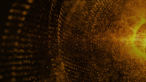 Abstract Golden Dot Grid Particle Wave Background