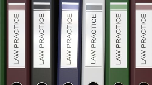Multiple Office Folders with Law Practice Text Labels