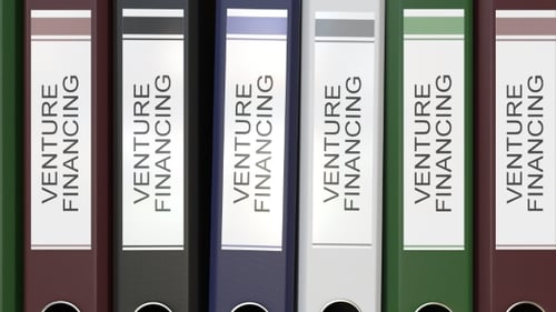 Multiple Office Folders with Venture Financing Text Labels