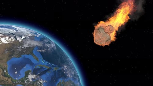 Meteor Entering Earth's Atmosphere 3D Animation
