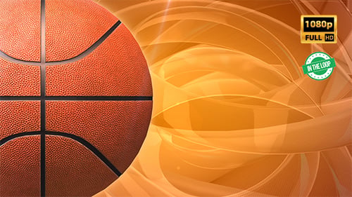 Looping Basketball Animation with Abstract Glowing Orange Background