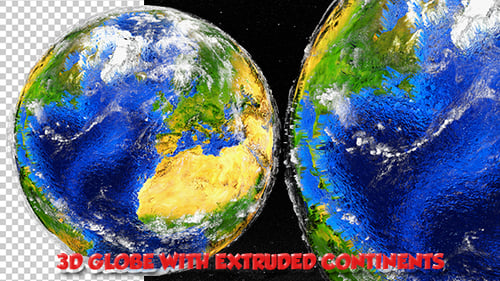 Stylized 3D Earth Globe Rotating Animation