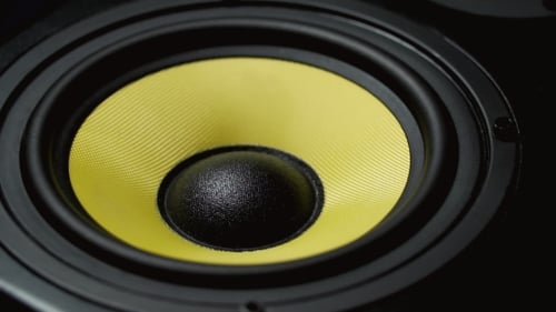 Yellow Speaker Cone Moving