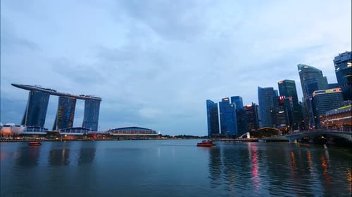 Time lapse of Building in Singapore city