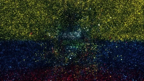 Sparkling Glitter Particles Background in National Flag Colors