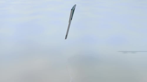 Door Key ,Isolated, Is Falling on the Floor