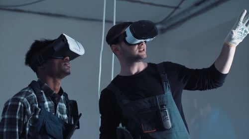Workers Using the VR Goggles