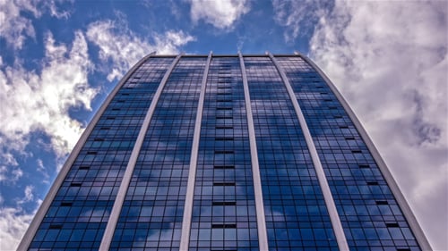 Skyscraper Clouds Reflections