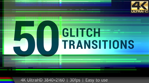50 Glitch Digital Transition Pack