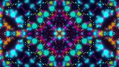 Vibrant Neon Kaleidoscope Abstract Pattern Loop