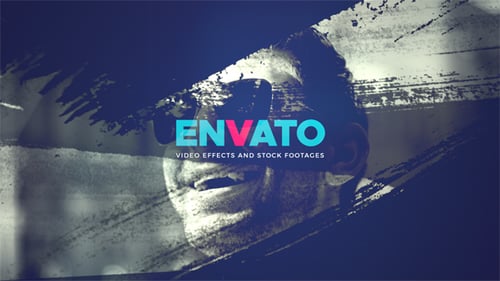 Dynamic Gritty Brush Stroke Logo and Text Reveal