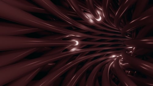 Abstract Hyperspace Tunnel with Glowing Moving Lights Loop