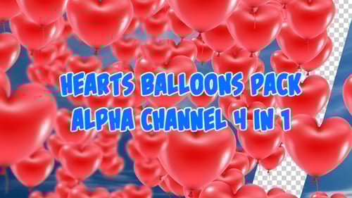 Animated Red Heart Balloons Pack for Love and Celebrations