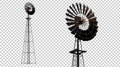 Animated Realistic Windmills with Rotating Blades