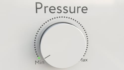 Turning White Hi-tech Knob with Pressure Inscription From Minimum To Maximum