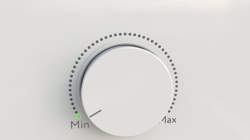 Turning White Hi-tech Knob From Minimum To Maximum