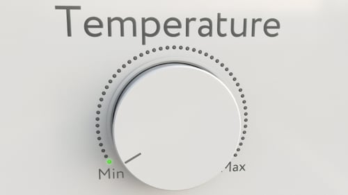Turning White Hi-tech Knob with Temperature Inscription From Minimum To Maximum