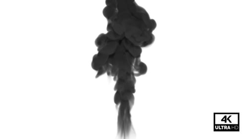 Rising Black Smoke Ink Fluid Element Reveal