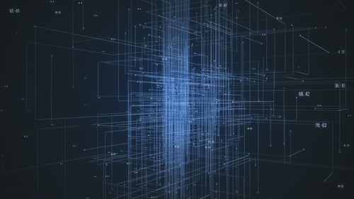 Futuristic Digital Data Network Grid Connection Lines