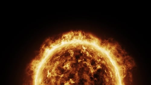 Realistische Animation der Sonne und der Sonnenoberfläche