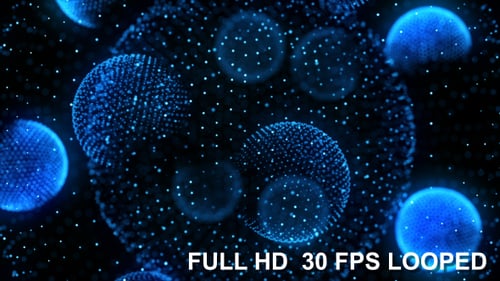 Abstract Futuristic Particle Spheres Network Digital Background
