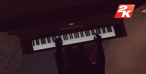 Piano Keys Played in Autumnal Forest with Falling Leaves