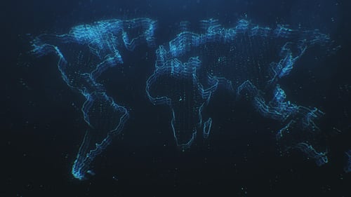 Futuristic Animated Digital World Map