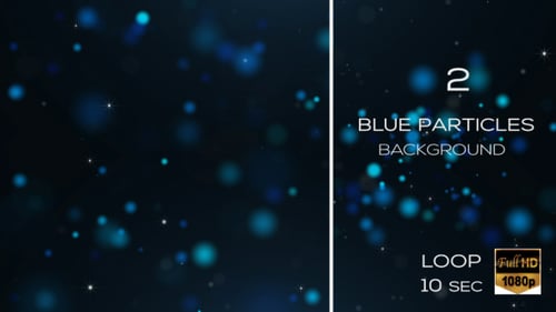Abstract Blue Bokeh Lights and Stars Background Loop
