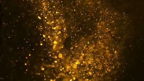 Abstract Golden Particle Dust Shimmering Flow Animation