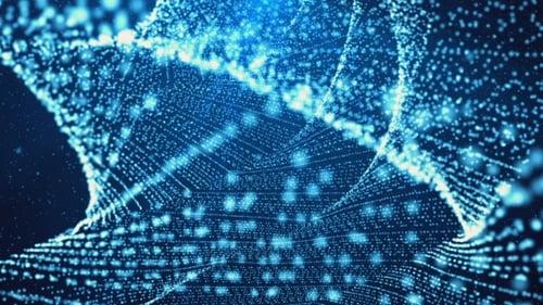 Dynamic Abstract Blue Particle Wave Digital Background