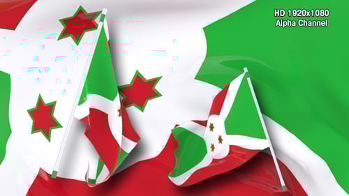 Waving Burundi Flag Alpha Channel Animation