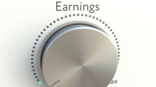 Rotating Knob with Earnings Inscription