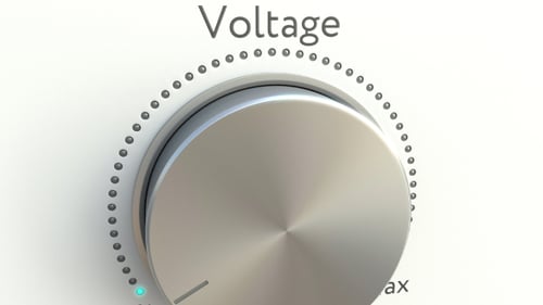 Rotating Knob with Voltage Inscription