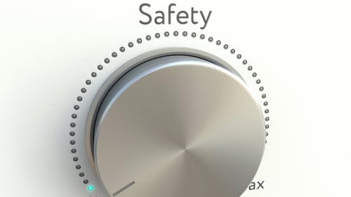 Rotating Knob with Safety Inscription