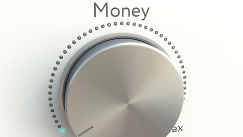 Rotating Knob with Money Inscription