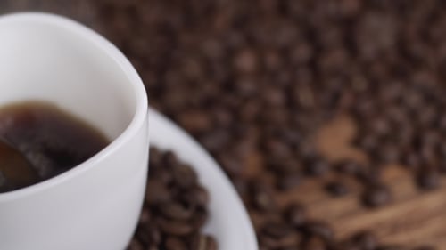Fresh Coffee Being Poured into a Cup