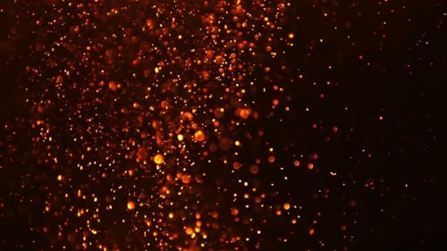 Orange fliegende Partikel