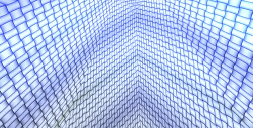 Abstract Blue Grid Wavy Tunnel Background Motion Graphics
