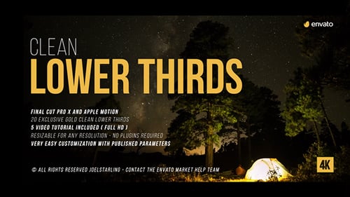 Gold Clean Lower Thirds For Final Cut Pro X