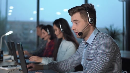 Young Man in Call Center