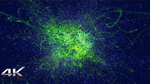 Green and Blue Spectacular Particles Background