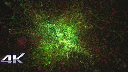 Green Particles Spectacular Background