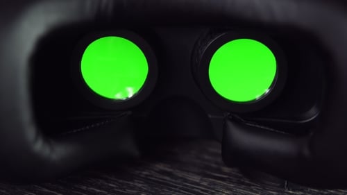 Virtual Reality Headset with Green Screen Close Up