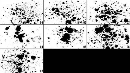 Fluid Ink Splatter Alpha Channel Transition Pack