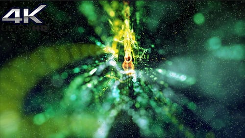 Green and Yellow Particles Background